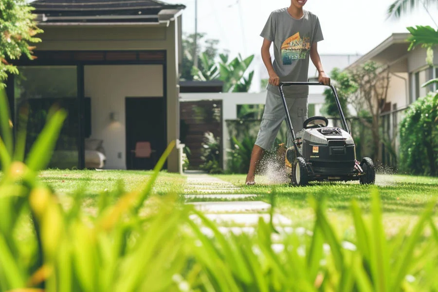 self powered lawn mowers